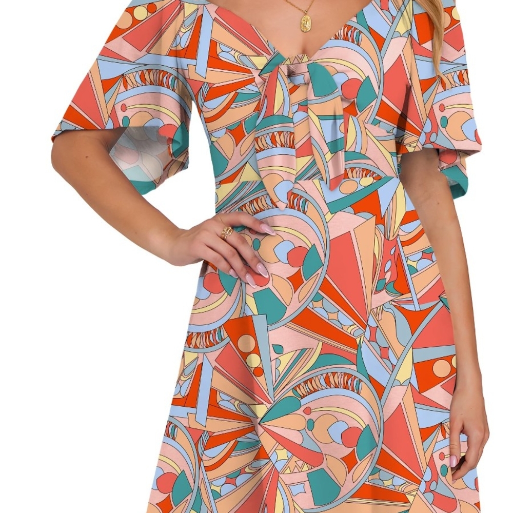 Vibrant Abstract Midi Dress